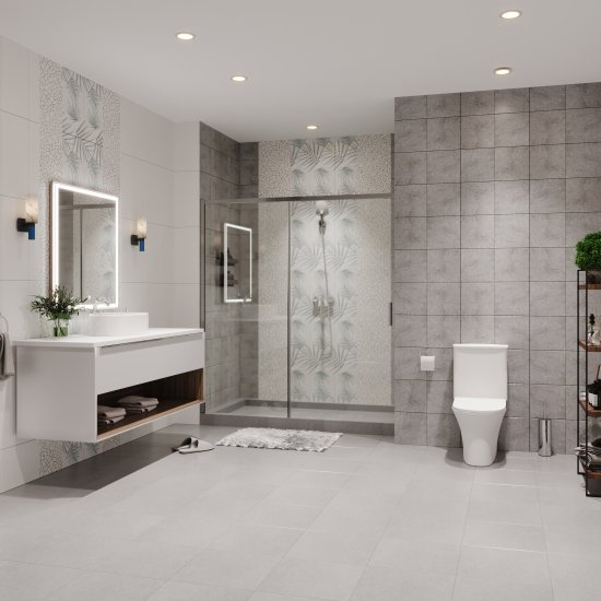 Плитка облицовочная Lavelly City Jungle Palm Leaves белая 500х250х9 мм (13 шт.=1,625 кв.м)