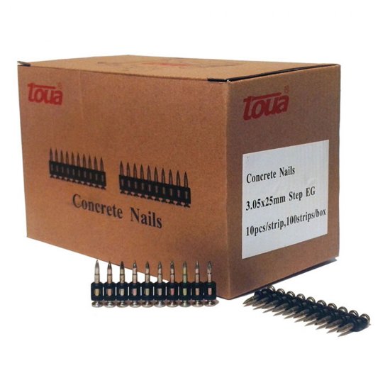 Гвозди кассетные Toua для гвоздезабивного пистолета 3,05х25 мм оцинкованные гладкие (1000 шт.)
