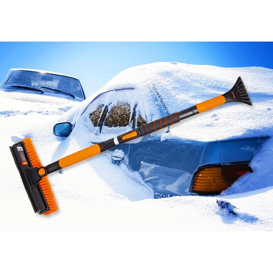 Щетка-скребок автомобильная для снега и льда 1100-1200 мм телескопическая Amigo