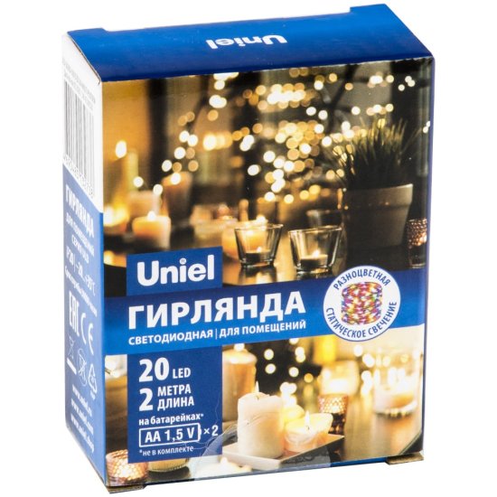 Светодиодная гирлянда Uniel Роса ULD-S0200-020/DTB/3AA/RC