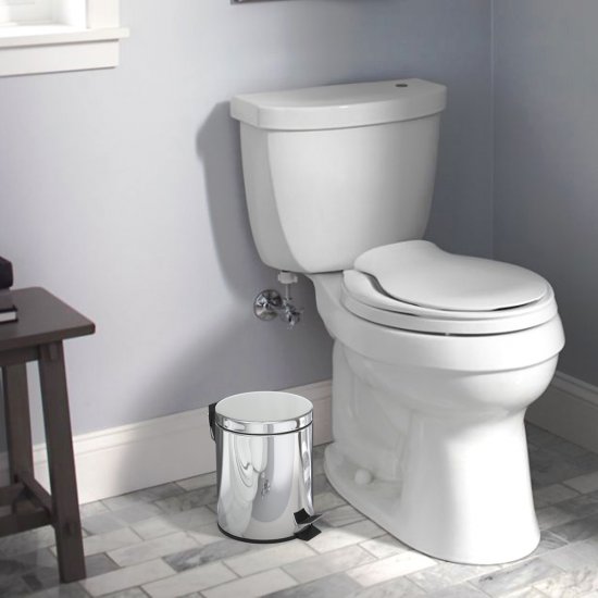 Ведро для мусора Fora с крышкой 5 л металл хром с педалью