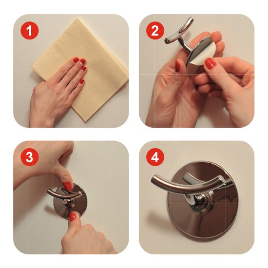 Крючок для ванной Kleber Strong одинарный самоклеящийся пластик прозрачный (3 шт.) (KLE-SG007/9691)