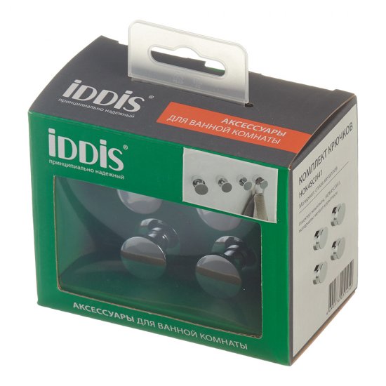 Крючок для ванной Iddis Optima Home одинарный на шуруп металл хром (4 шт.) (HOK4SC0i41)