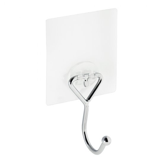 Крючок для ванной Kleber Lite одинарный самоклеящийся металл хром (KLE-LT028/8485)