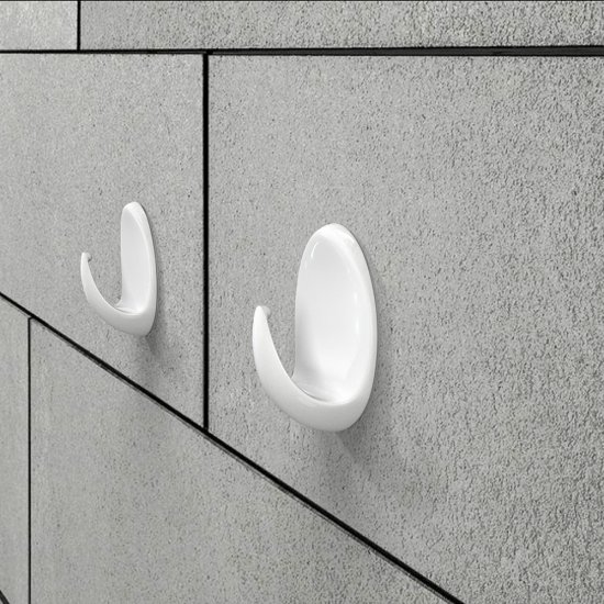 Крючок для ванной Kleber Strong одинарный самоклеящийся пластик белый (5 шт.) (KLE-SG005/9677)