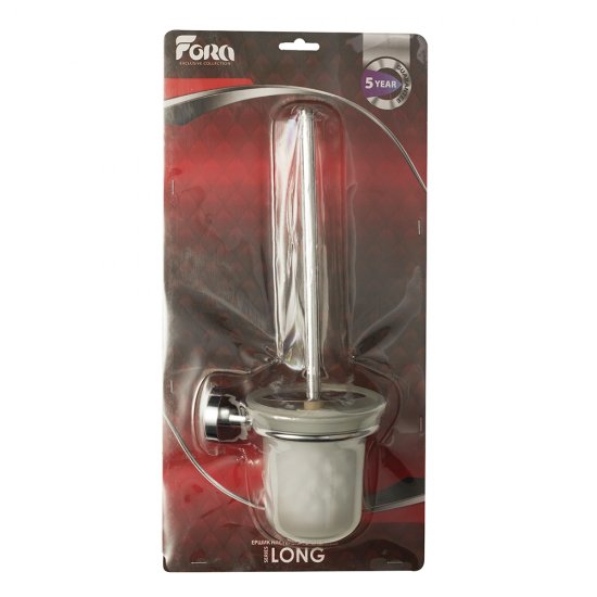 Ершик для унитаза Fora Long подвесной стекло/металл хром (L020G/995)