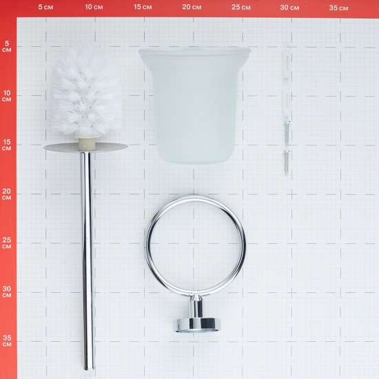 Ершик для унитаза Fora Long подвесной стекло/металл хром (L020G/995)