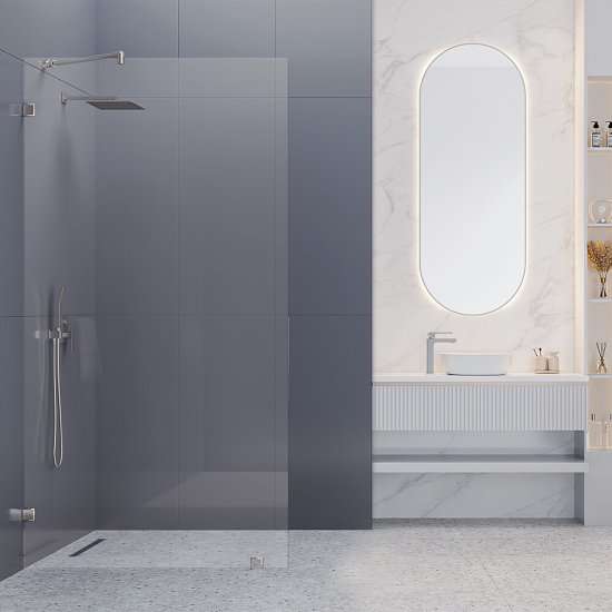 Душевая перегородка Walk in Ulitka хром 100х195 см стекло прозрачное 8 мм (74104040)