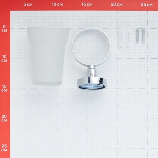 Стакан для ванной Fora Long с держателем стекло матовый/металл хром (L044/1152)