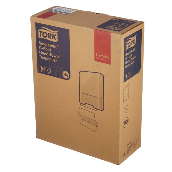 Диспенсер Tork для листовых полотенец Singlefold сложения ZZ и C (H3) пластик черный (553008)