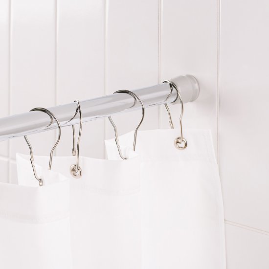 Карниз для ванной 105-190 см телескопический прямой сталь хром