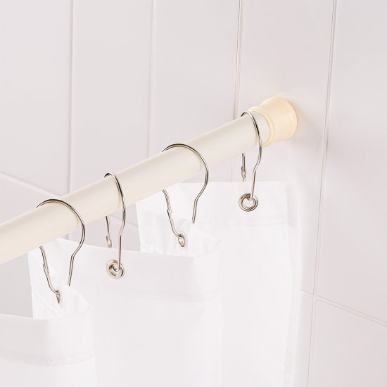 Карниз для ванной 140-260 см телескопический прямой сталь бежевый