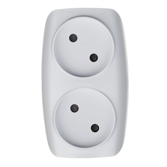 Разветвитель 2 розетки Эра 16 А 220 В 3,5 кВт белый (C0045520)