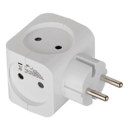 Разветвитель 4 розетки Эра 16 А 220 В 3,5 кВт белый (Б0005103)