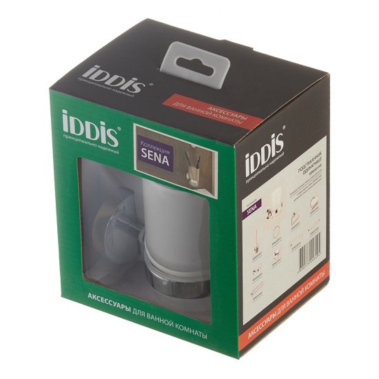 Стакан для ванной Iddis Sena с держателем стекло матовый/металл хром (SENSSG1i45)