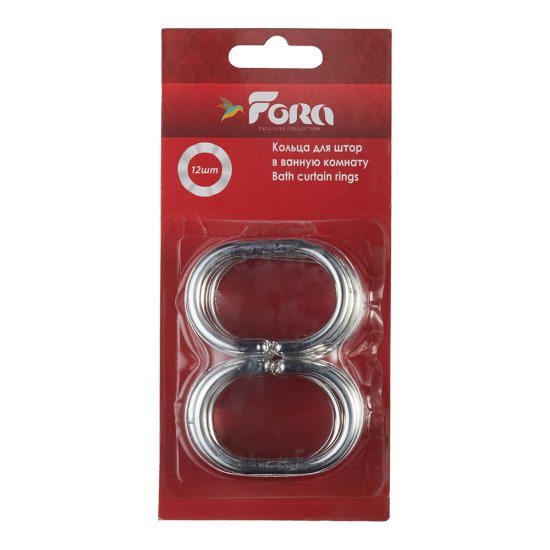 Кольца для штор Fora пластиковые хром (12 шт.)