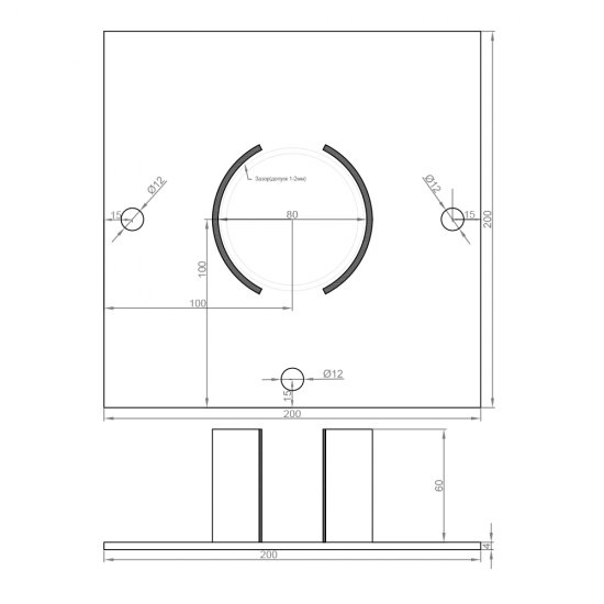 Оголовок для сваи винтовой d76 мм