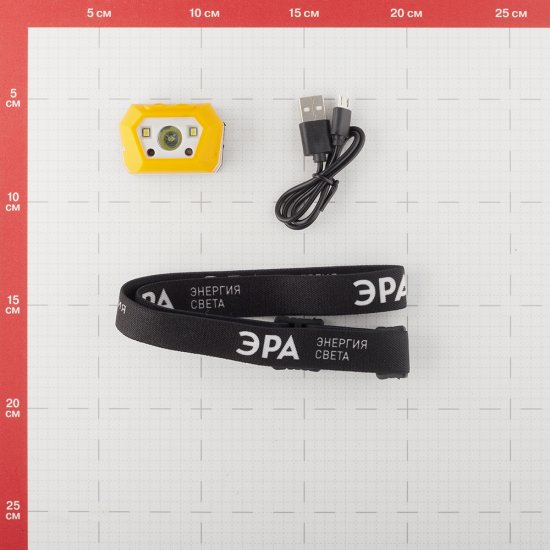 Фонарь налобный Эра светодиодный 3 LED 3 Вт аккумуляторный Li-Ion пластик 4 режима (Б0052318)