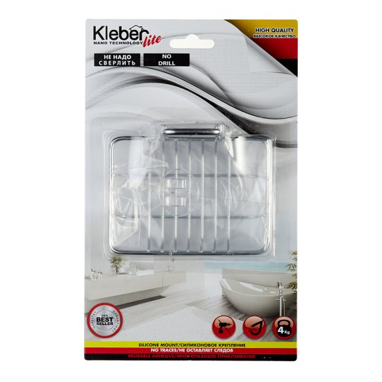 Мыльница для ванной Kleber Lite с держателем металл хром (KLE-LT034/8523)
