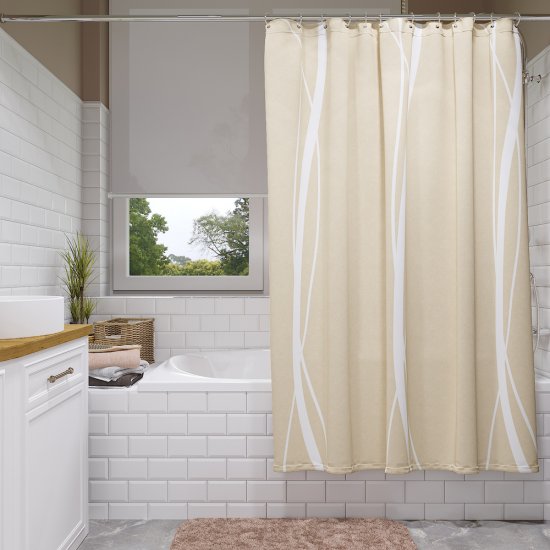 Штора для ванны Fora Line 1800х1800 мм полиэстер бежевый (FOR-LN202)