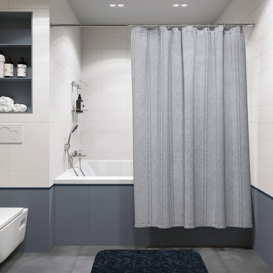 Штора для ванны Fora Miracle Silver 2000х1800 мм полиэстер серая (FOR-MIR208SIL)