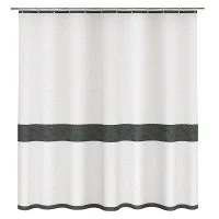 Штора для ванны Fora Stone Black 1800х1800 мм полиэстер белая/черная (FOR-STN204BL)
