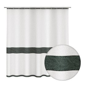 Штора для ванны Fora Stone Black 1800х1800 мм полиэстер белая/черная (FOR-STN204BL)