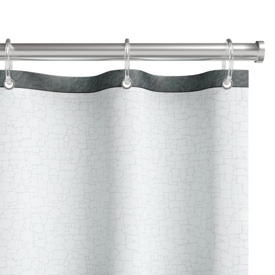 Штора для ванны Fora Stone Black 1800х1800 мм полиэстер белая/черная (FOR-STN204BL)