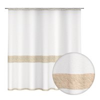 Штора для ванны Fora Stone Natural 1800х1800 мм полиэстер белая/бежевая (FOR-STN203NAT)