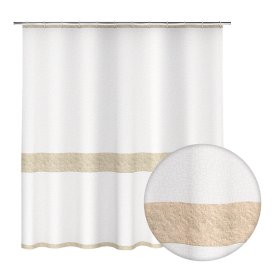 Штора для ванны Fora Stone Natural 1800х1800 мм полиэстер белая/бежевая (FOR-STN203NAT)