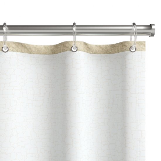 Штора для ванны Fora Stone Natural 1800х1800 мм полиэстер белая/бежевая (FOR-STN203NAT)