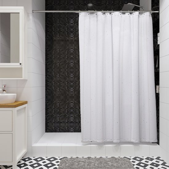 Штора для ванны Fora Wave 2000х1800 мм полиэстер белая (FOR-WAV200)