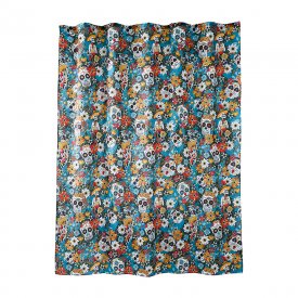 Штора для ванны Moroshka Los Muertos 1800х2000 мм полиэстер красная/синяя (T690-2)