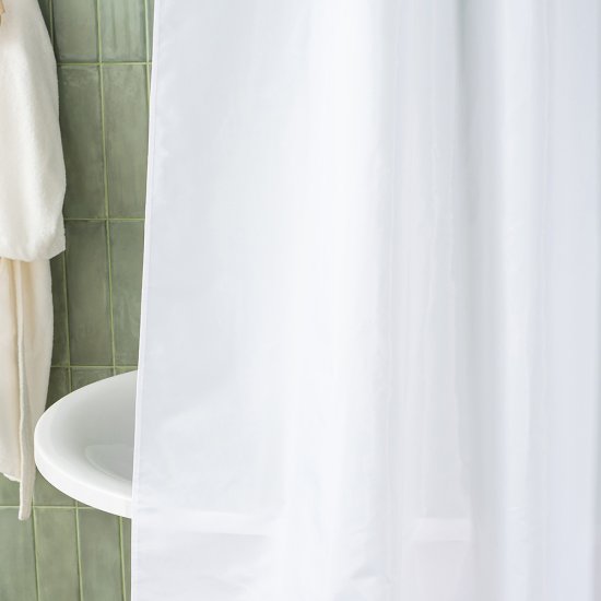 Штора для ванны Wess Outlook 2400х2000 мм полиэстер белая/черная (T685-1)