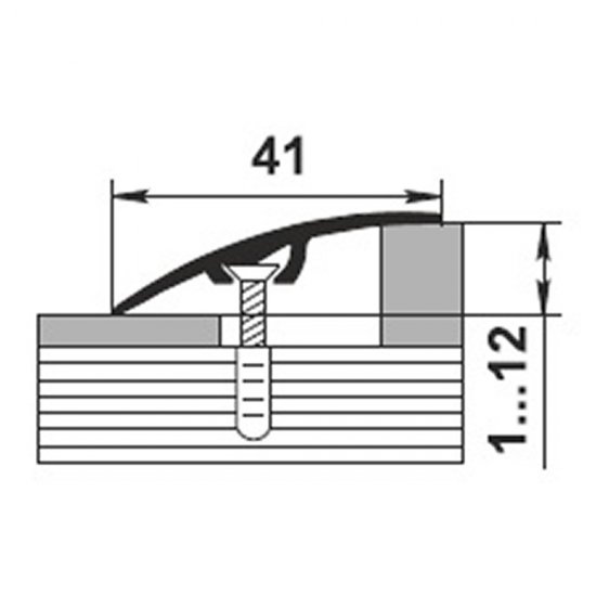 Порог алюминиевый разноуровневый кант 41х900 мм дуб кантри белый перепад до 12 мм