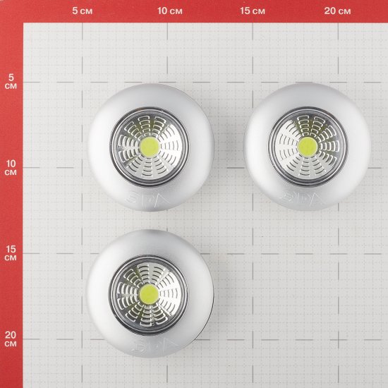 Фонарь пушлайт Эра светодиодный 1 LED 1 Вт на батарейках AAA пластик самоклеящийся (Б0031043)
