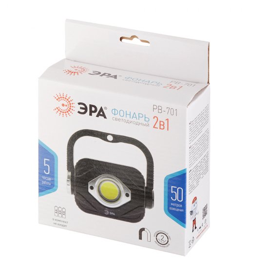 Фонарь кемпинговый Эра светодиодный 2 LED 3 Вт на батарейках AA пластик на магните (Б0052316)