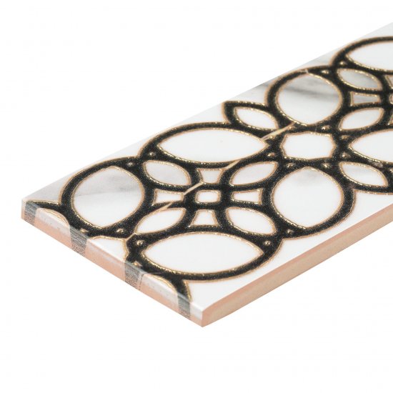 Плитка бордюр Unitile Фиеста белая 400x75x8 мм