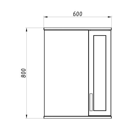 Зеркальный шкаф АСБ-Мебель Лиана 60х80х16 см с подсветкой белый