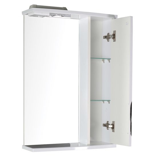 Зеркальный шкаф АСБ-Мебель Мессина 50х75х18 см с подсветкой белый