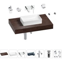 Комплект мебели для ванной комнаты с раковиной Wellsee Genuine Tree