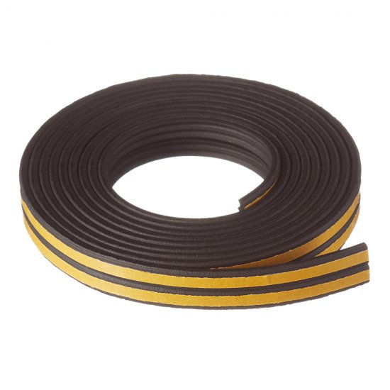 Уплотнитель для окон и дверей 9х4 мм 6 м (3+3 м) E профиль самоклеящийся черный