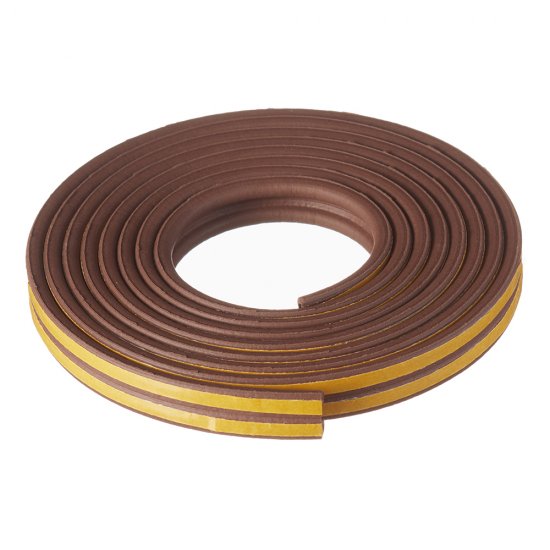 Уплотнитель для окон и дверей 9х5,5 мм 6 м (3+3 м) Р профиль самоклеящийся коричневый