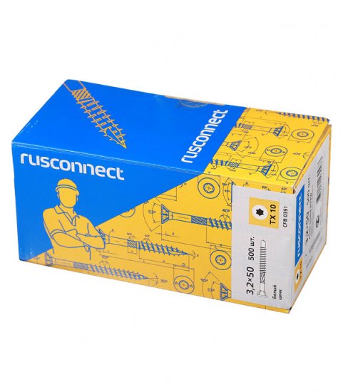 Саморезы для массивной доски 50x3,2 мм оцинкованные (500 шт.)