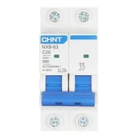 Автоматический выключатель модульный Chint NXB-63 2P 20А тип C 6 кА 400 В (814093)