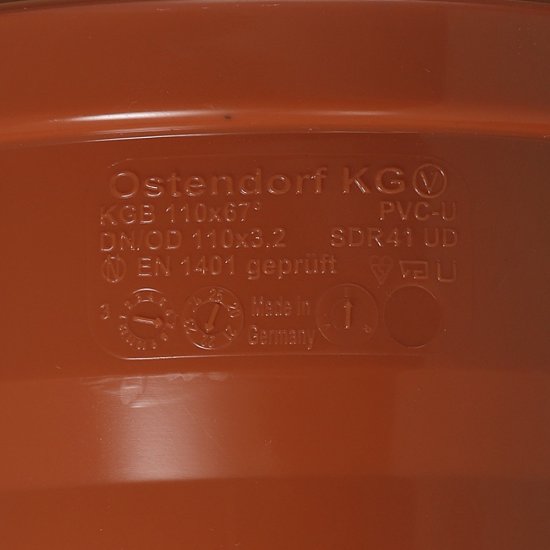 Отвод Ostendorf KGВ d110 мм 67° пластиковый для наружной канализации (220230)