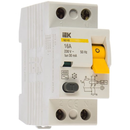 Узо IEK ВД1-63 2п, AC, 16А, 30мА