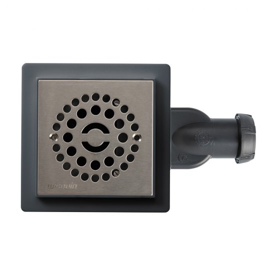 Трап душевой горизонтальный Wirquin Venisio Compact с сухим затвором 115х115 мм d90 мм решетка из нержавеющей стали (30723462)