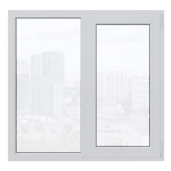 Пластиковое окно VEKA WHS Halo 60 1160х1000 мм 2 створки левая глухая правая поворотно-откидная двухкамерное серое