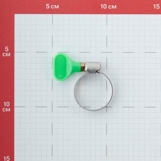 Хомут червячный обжимной 20-32 мм нержавеющая сталь с бабочкой